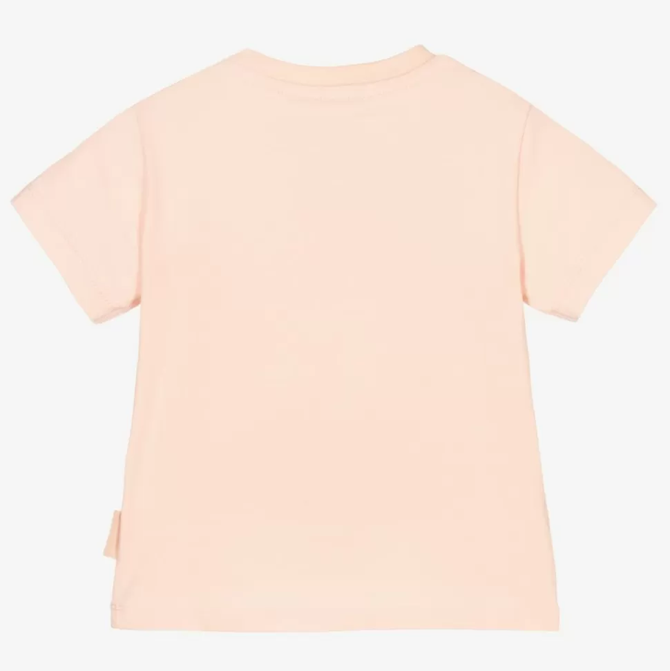 Moncler Enfant Pink Cotton Logo T-Shirt^ Tops
