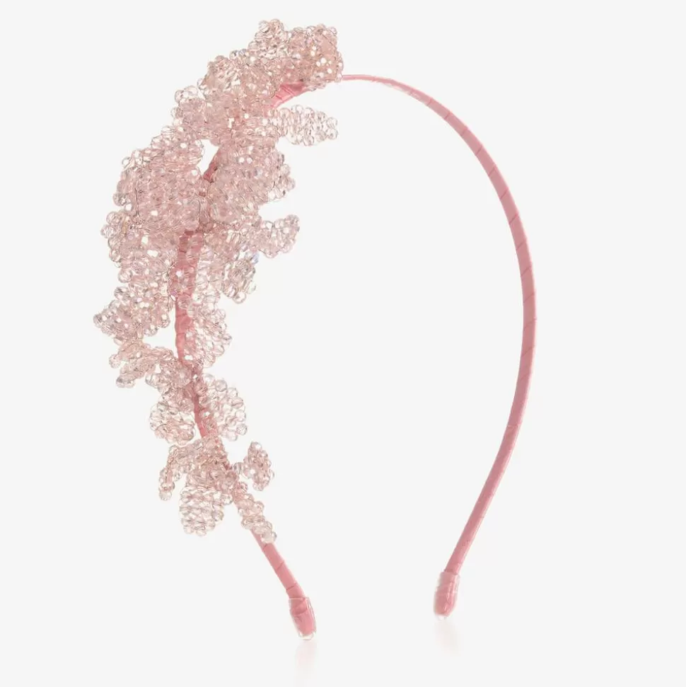 Sienna Likes To Party Pink Crystal Flower Hairband^ Hair Accessories