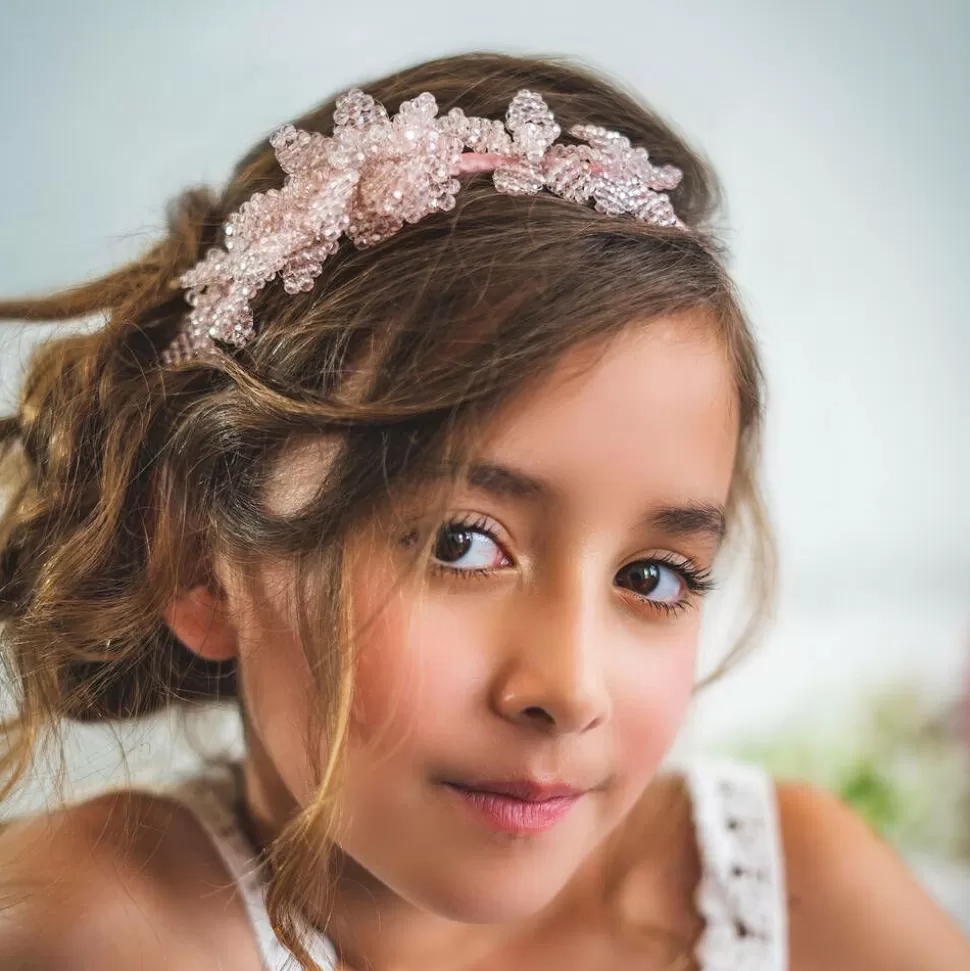 Sienna Likes To Party Pink Crystal Flower Hairband^ Hair Accessories