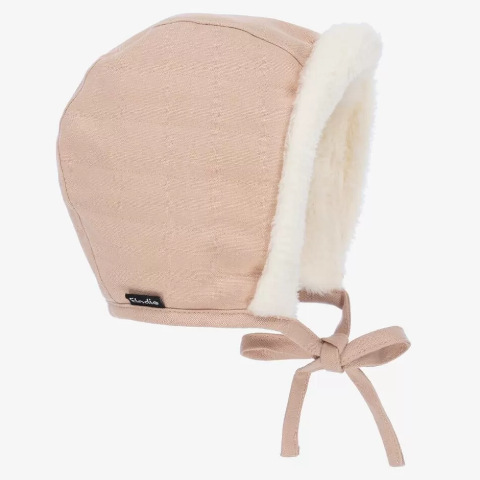 Elodie Pink Faux Shearling Winter Bonnet^ Hats