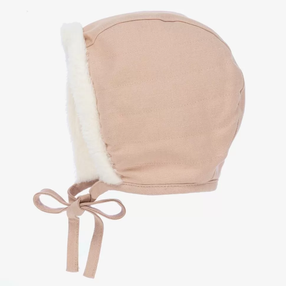 Elodie Pink Faux Shearling Winter Bonnet^ Hats