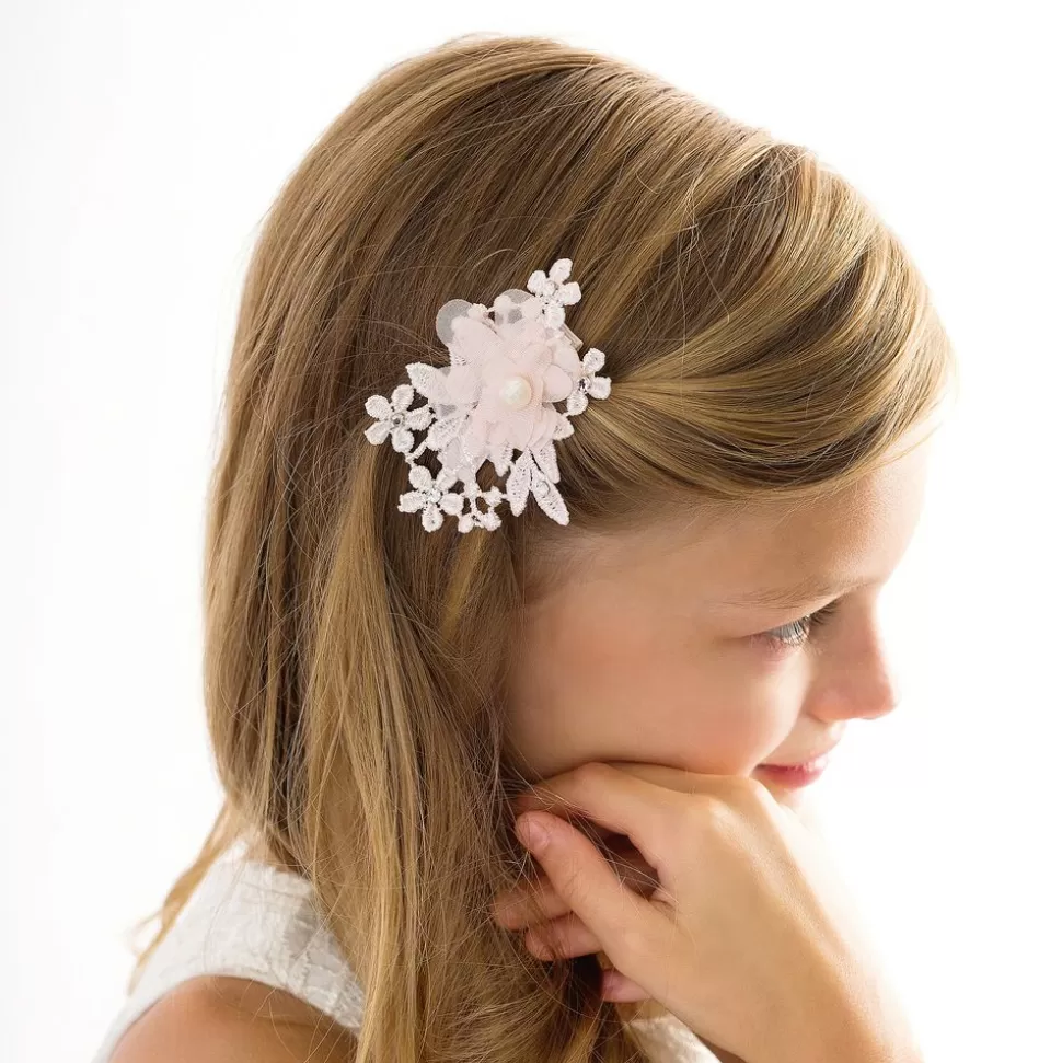 Cute Cute Pink Floral Hair Clip (7cm)^ Hair Accessories
