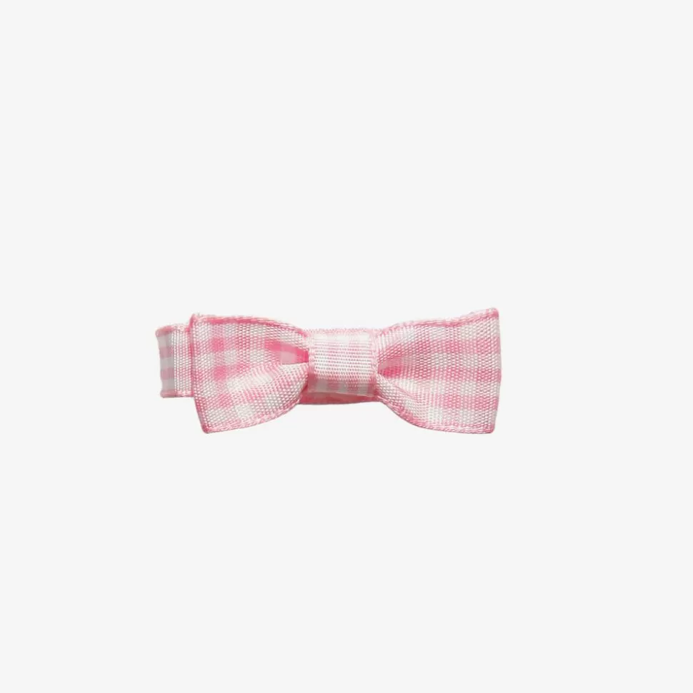 Peach Ribbons Pink Gingham Hair Clip (4.5cm)^ Hair Accessories