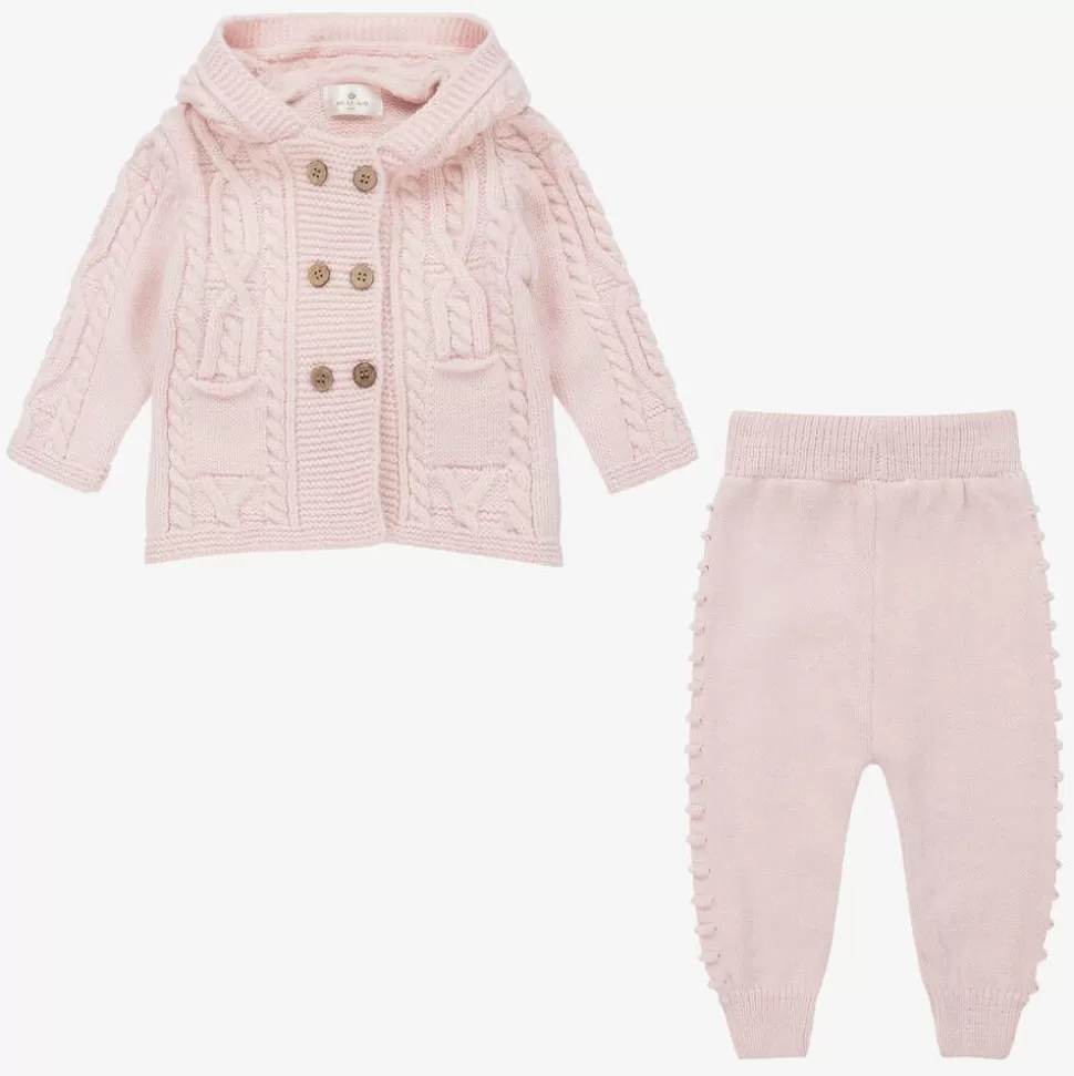 Beau KiD Pink Knitted Baby Trouser Set^ Outfit Sets
