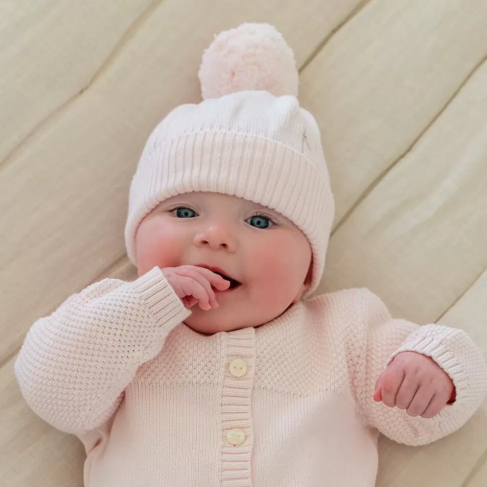 Emile et Rose Pink Knitted Pom-Pom Hat^ Hats