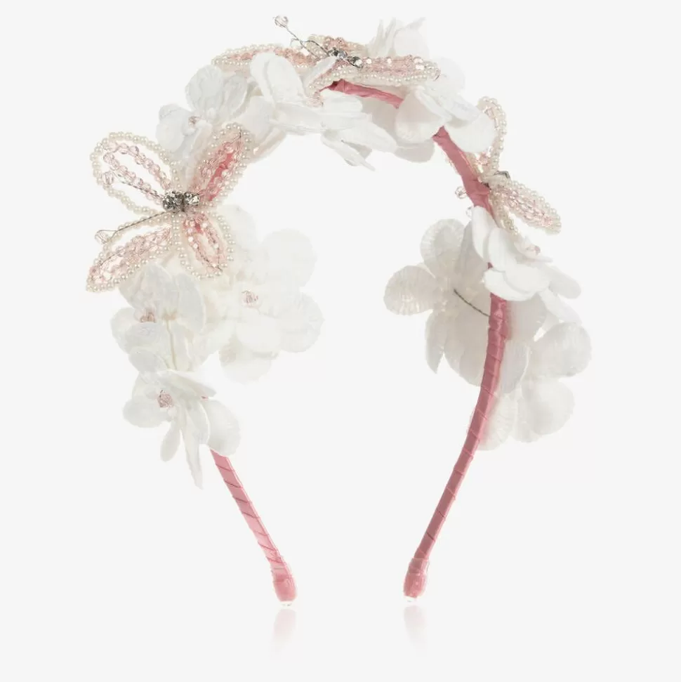 Sienna Likes To Party Pink Lace Butterfly Hairband^ Hair Accessories