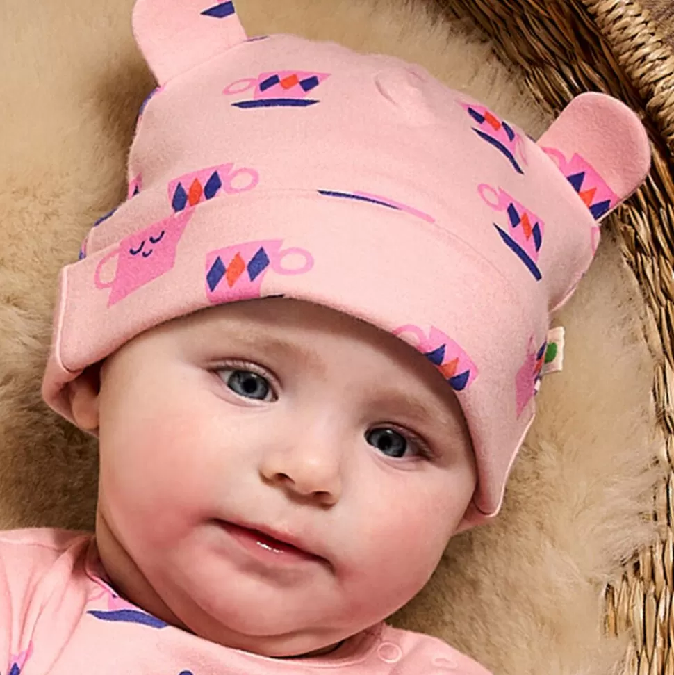 The Bonniemob Pink Organic Cotton Tea Time Baby Hat^ Hats | Hats