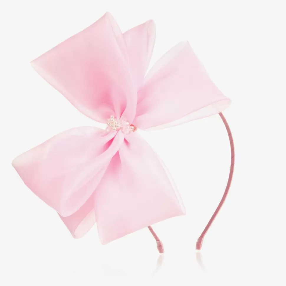 Sienna Likes To Party Pink Organza Bow Hairband^ Hair Accessories