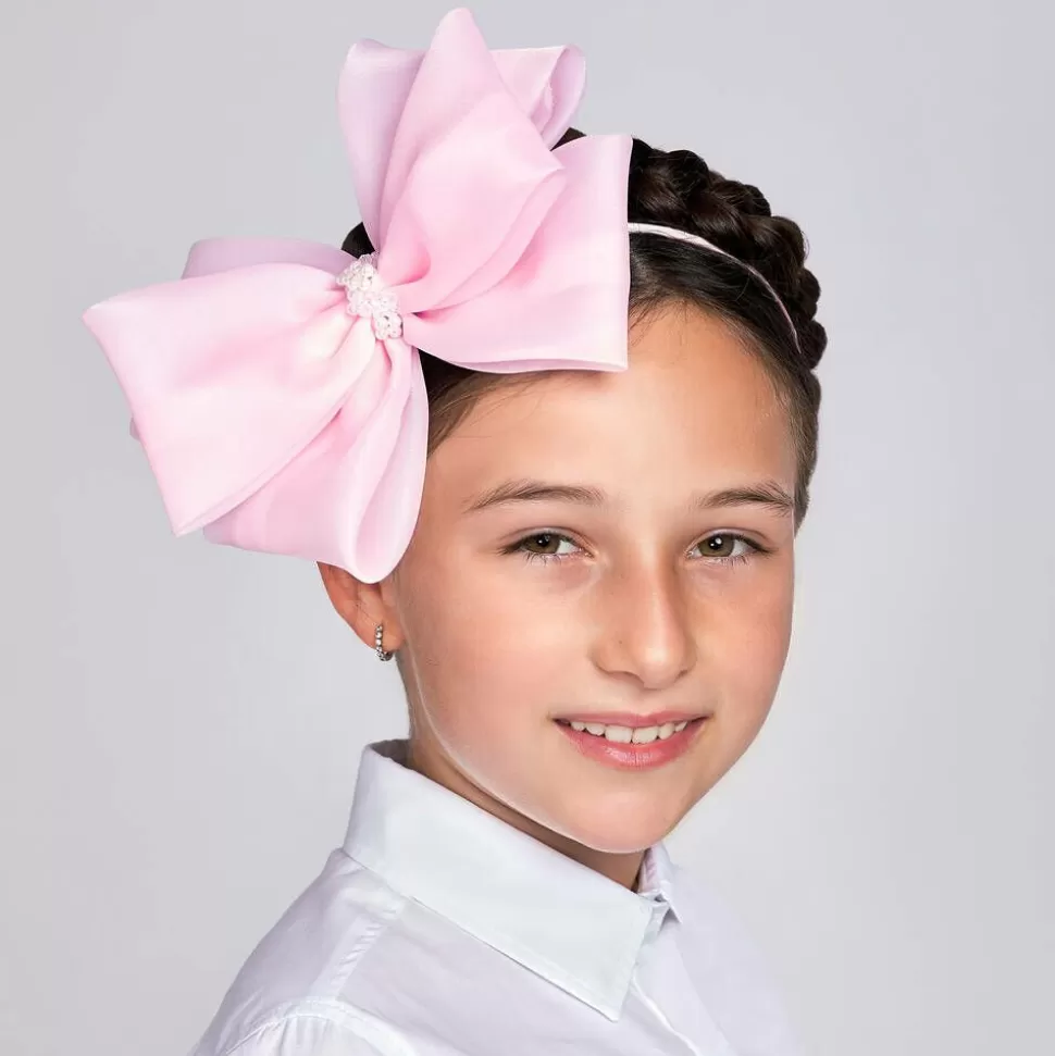 Sienna Likes To Party Pink Organza Bow Hairband^ Hair Accessories
