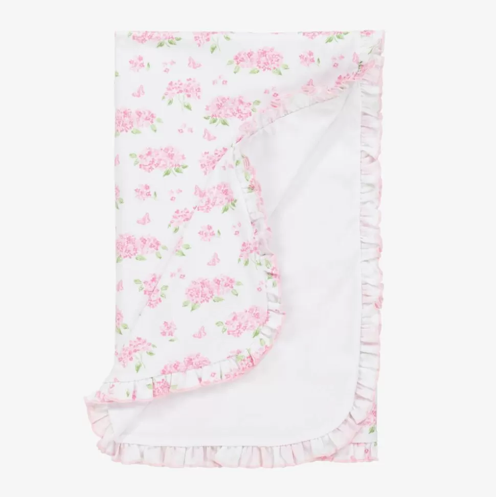 Kissy Kissy Pink Pima Cotton Heavenly Hydrangeas Blanket (73cm)^ Blankets & Shawls