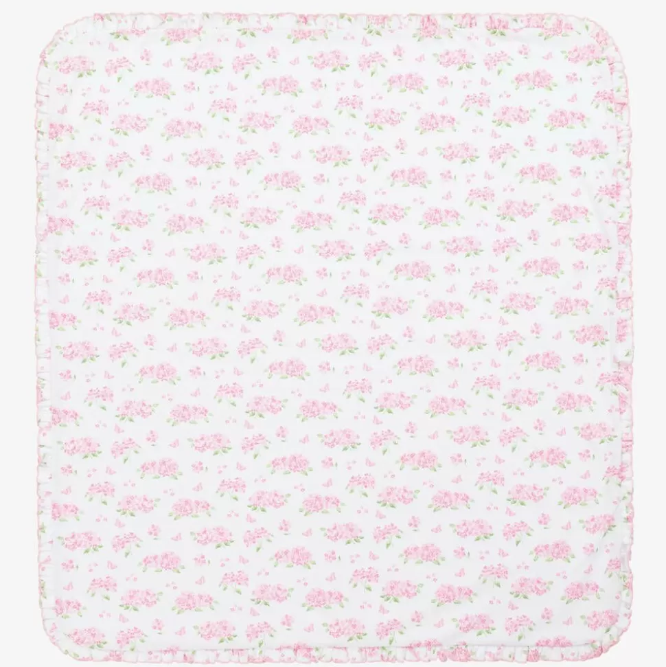 Kissy Kissy Pink Pima Cotton Heavenly Hydrangeas Blanket (73cm)^ Blankets & Shawls