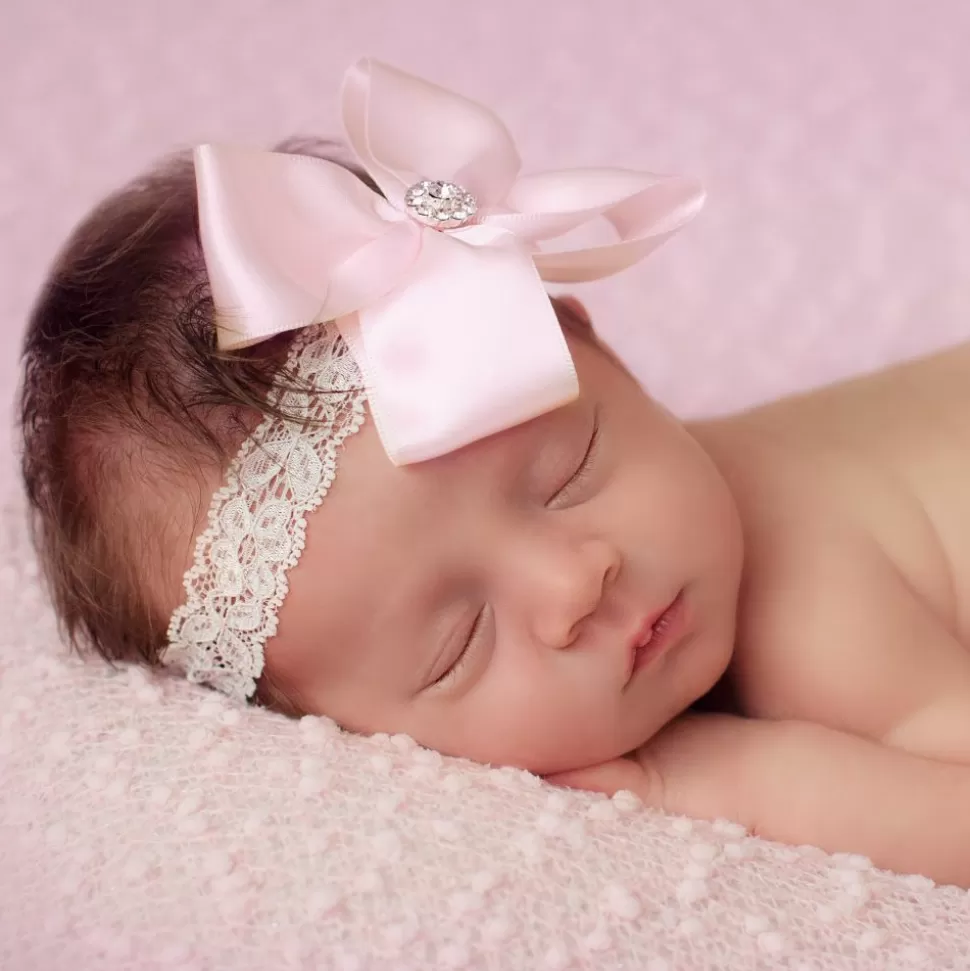 Cute Cute Pink Satin Bow Headband^ Hair Accessories