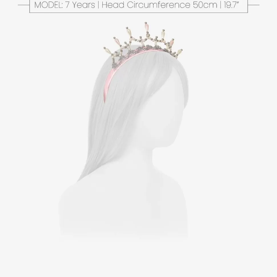Souza Pink, Silver & Pearl Crown^ Hair Accessories