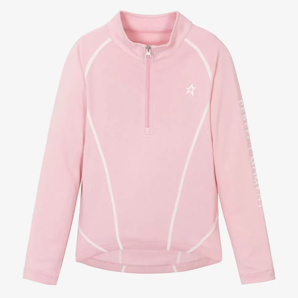 Perfect Moment Pink Thermal Base Layer Half-Zip Top^ Snowwear