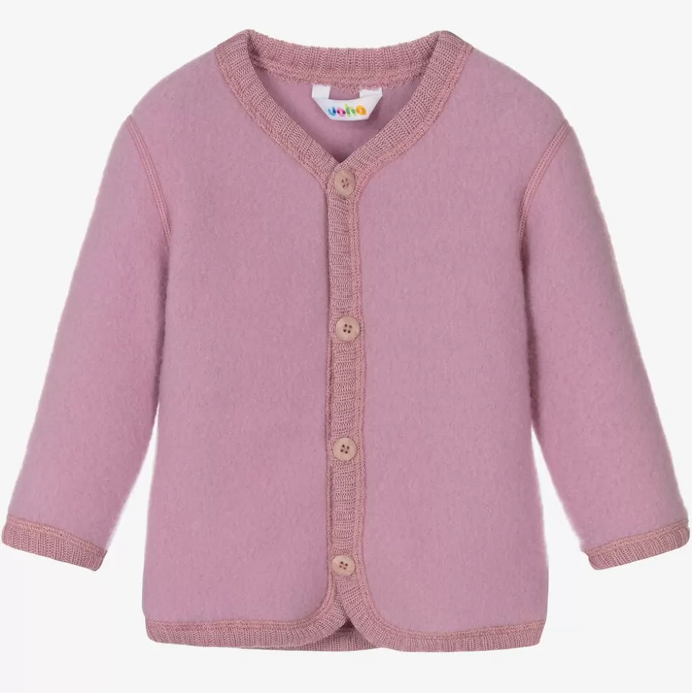 Joha Pink Thermal Wool Cardigan^ Tops