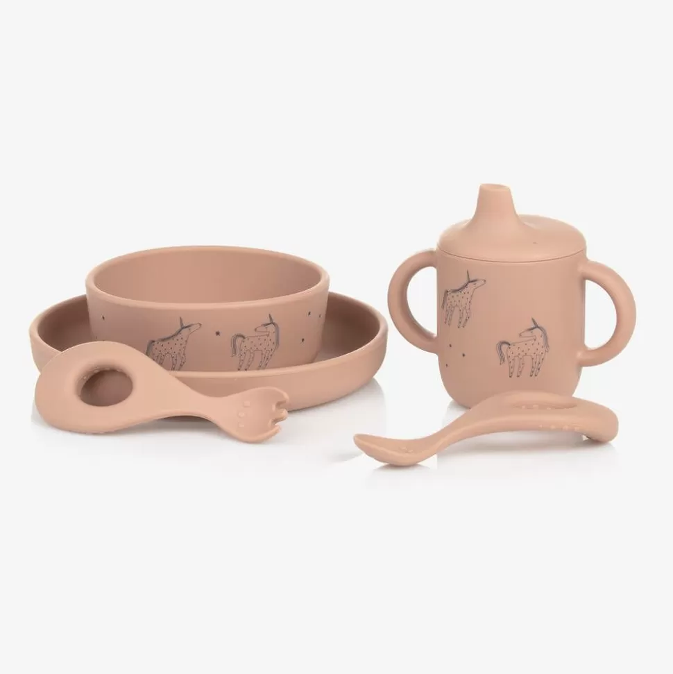 Liewood Pink Unicorn Tableware Set (5 Pieces)^ Lunch Accessories