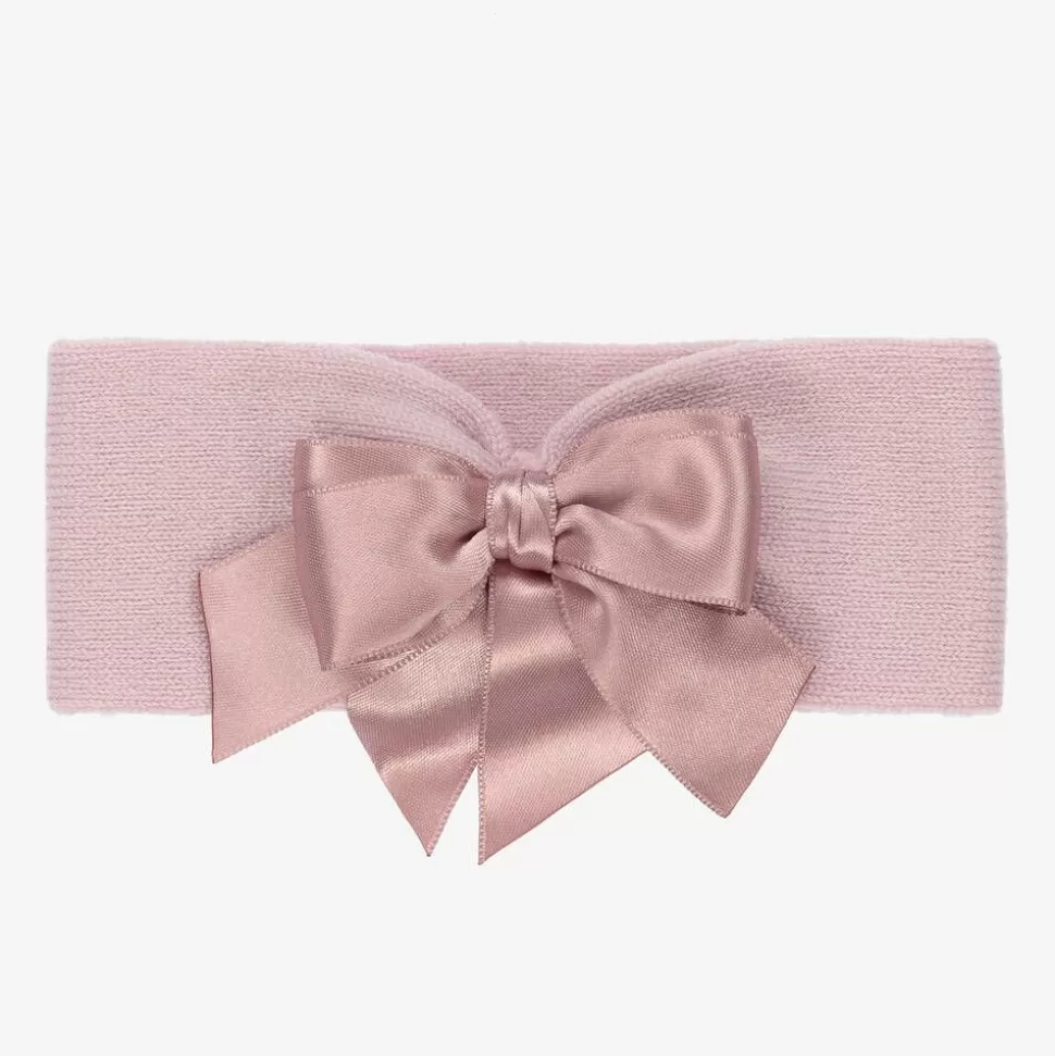 La Perla Pink Wool Bow Headband^ Hair Accessories
