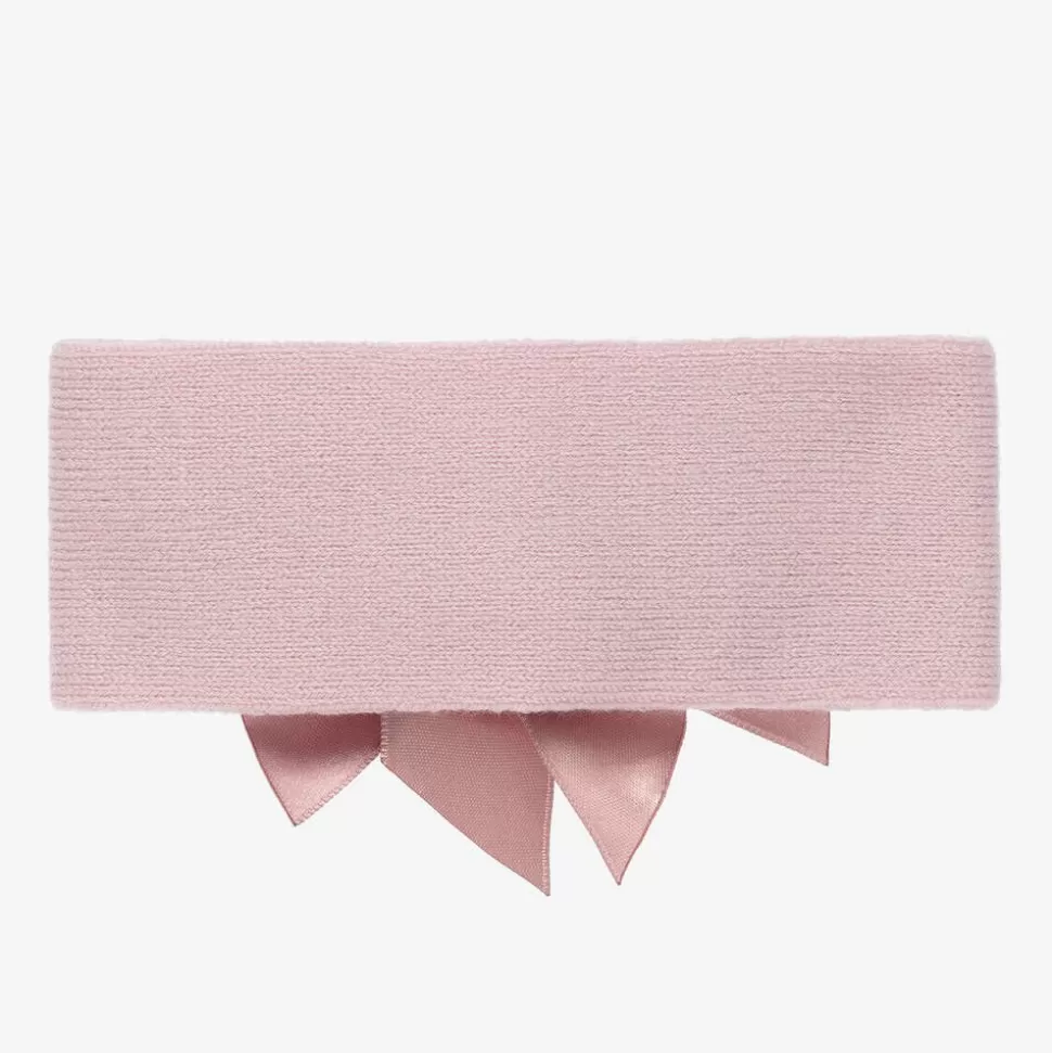 La Perla Pink Wool Bow Headband^ Hair Accessories
