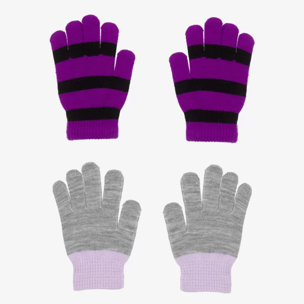 Molo Purple & Grey Knitted Gloves (2 Pack)^BOY Gloves & Mittens | Gloves & Mittens