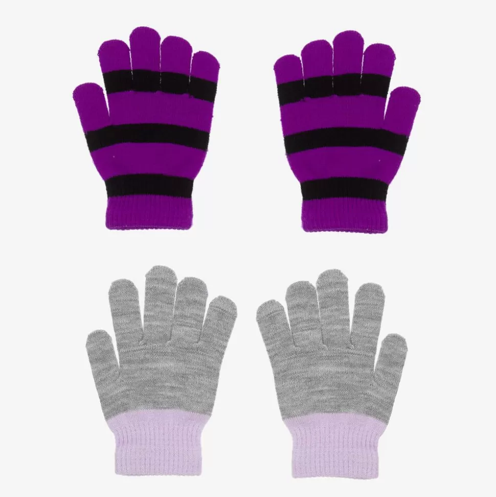 Molo Purple & Grey Knitted Gloves (2 Pack)^BOY Gloves & Mittens | Gloves & Mittens