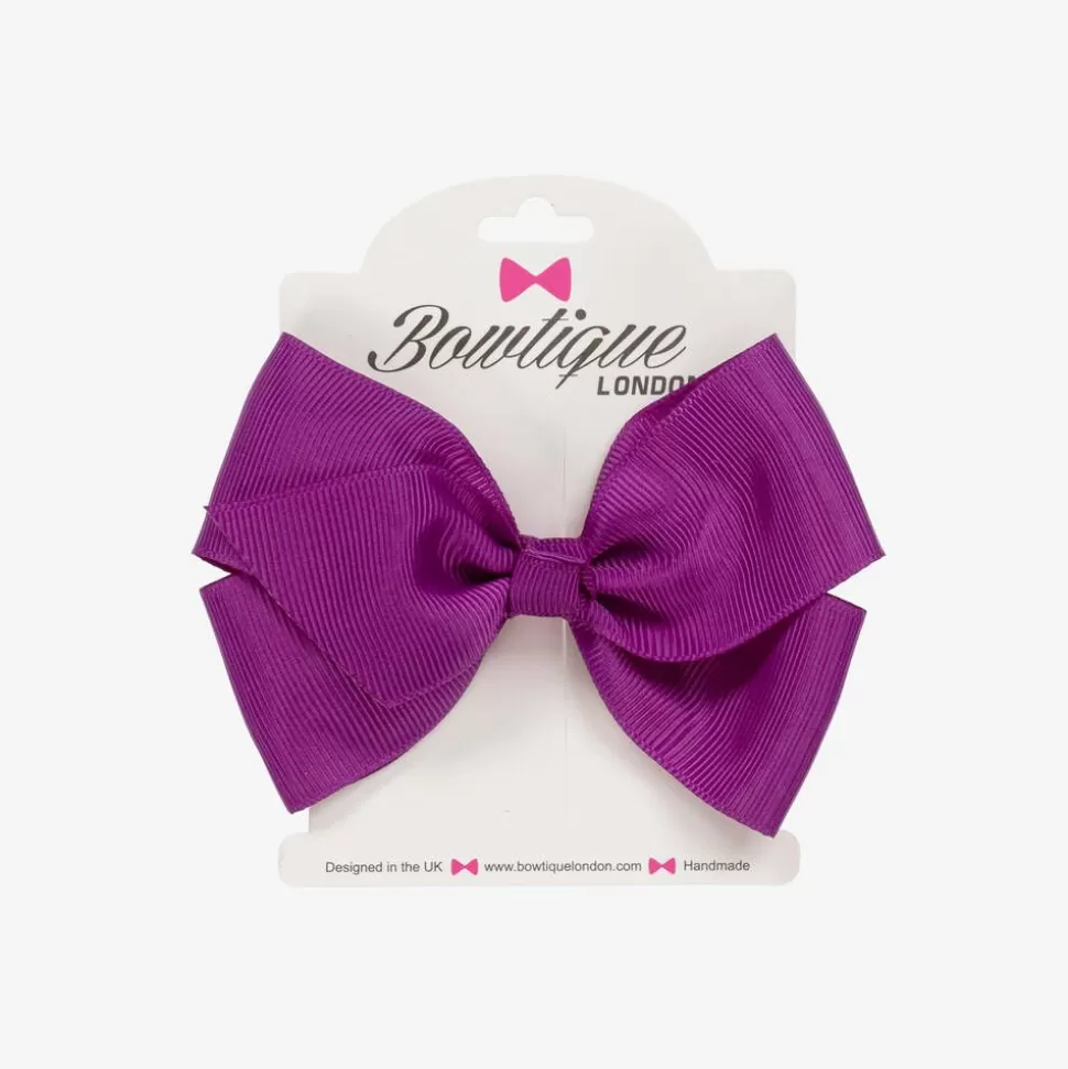 Bowtique London Purple Bow Hair Clip (10cm)^ Hair Accessories