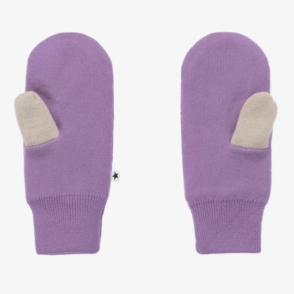 Molo Purple Knitted Star Mittens^BOY Gloves & Mittens | Gloves & Mittens