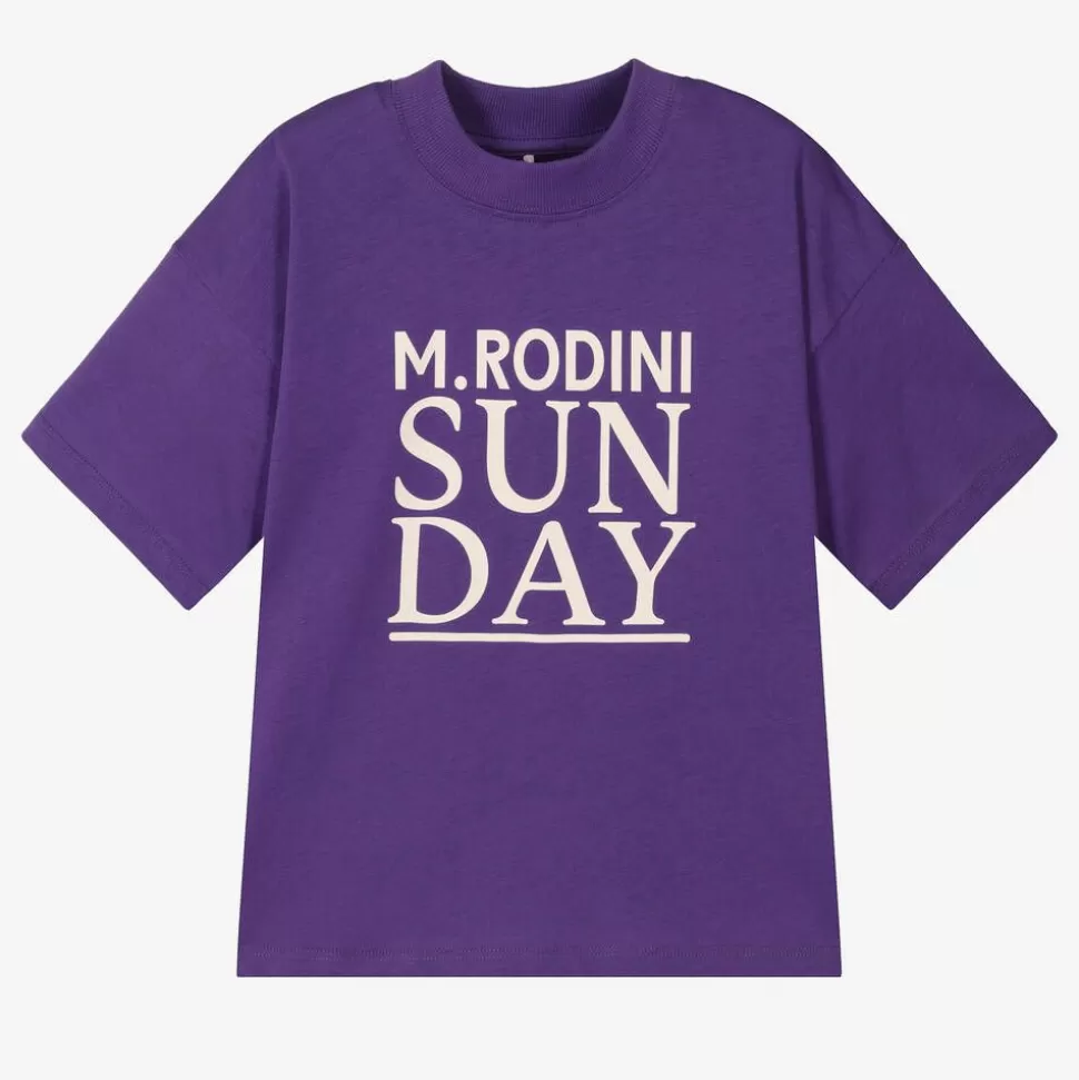 Mini Rodini Purple Organic Cotton Sunday T-Shirt^ Tops