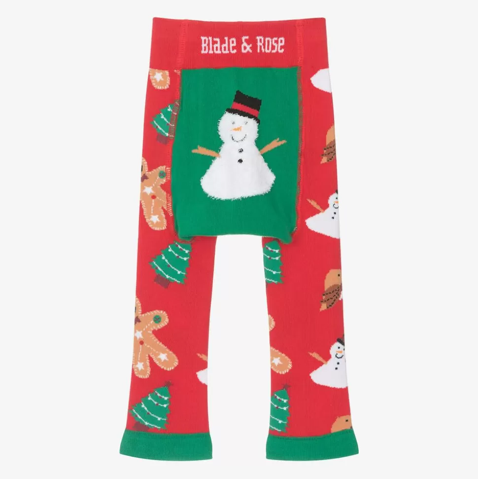 Blade amp; Rose Red & Green Festive Snowman Cotton Leggings^ Leggings | Leggings
