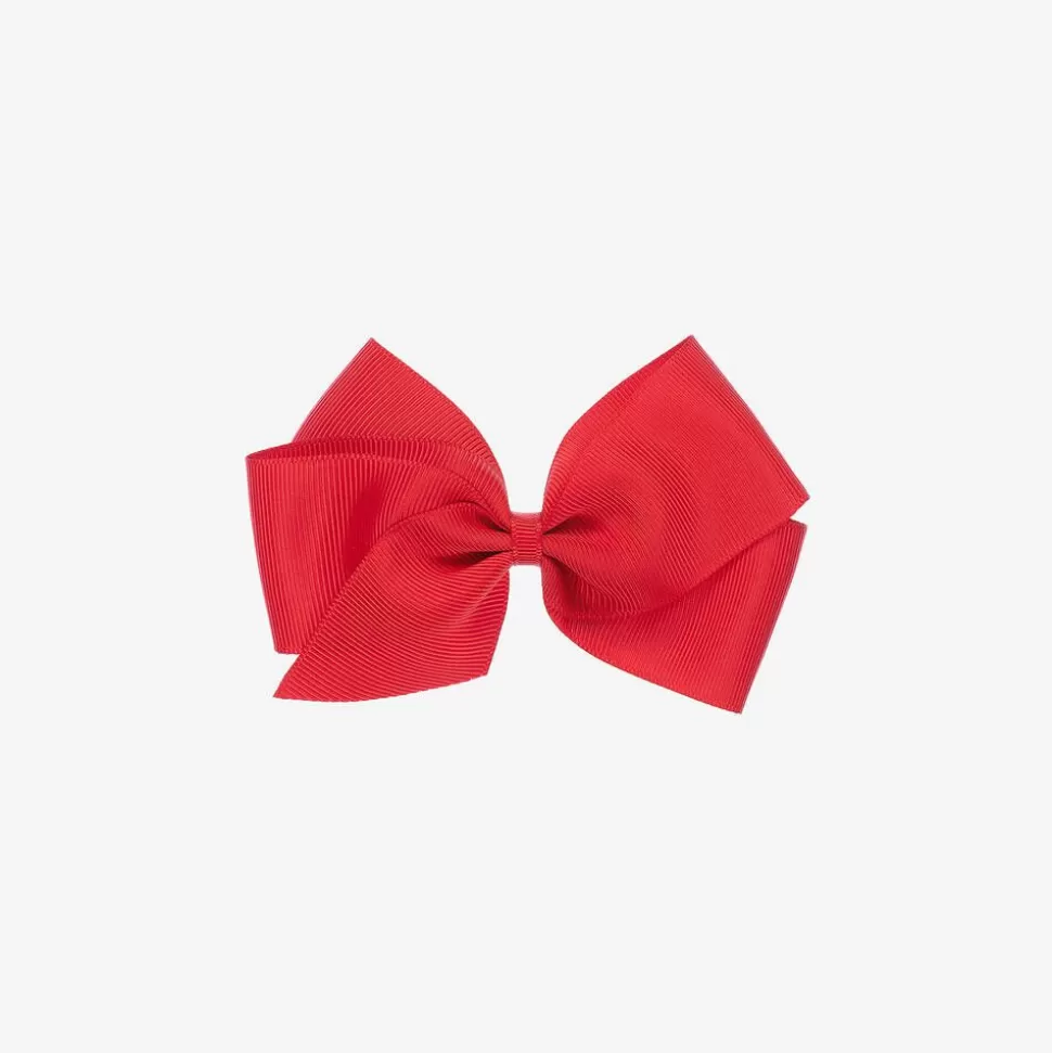 Peach Ribbons Red Bow Hair Clip (12cm)^ Hair Accessories
