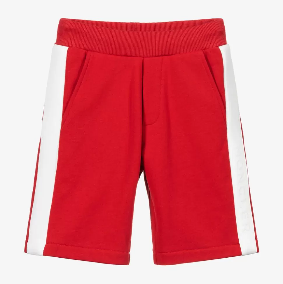Moncler Enfant Red Cotton Logo Shorts^BOY Shorts