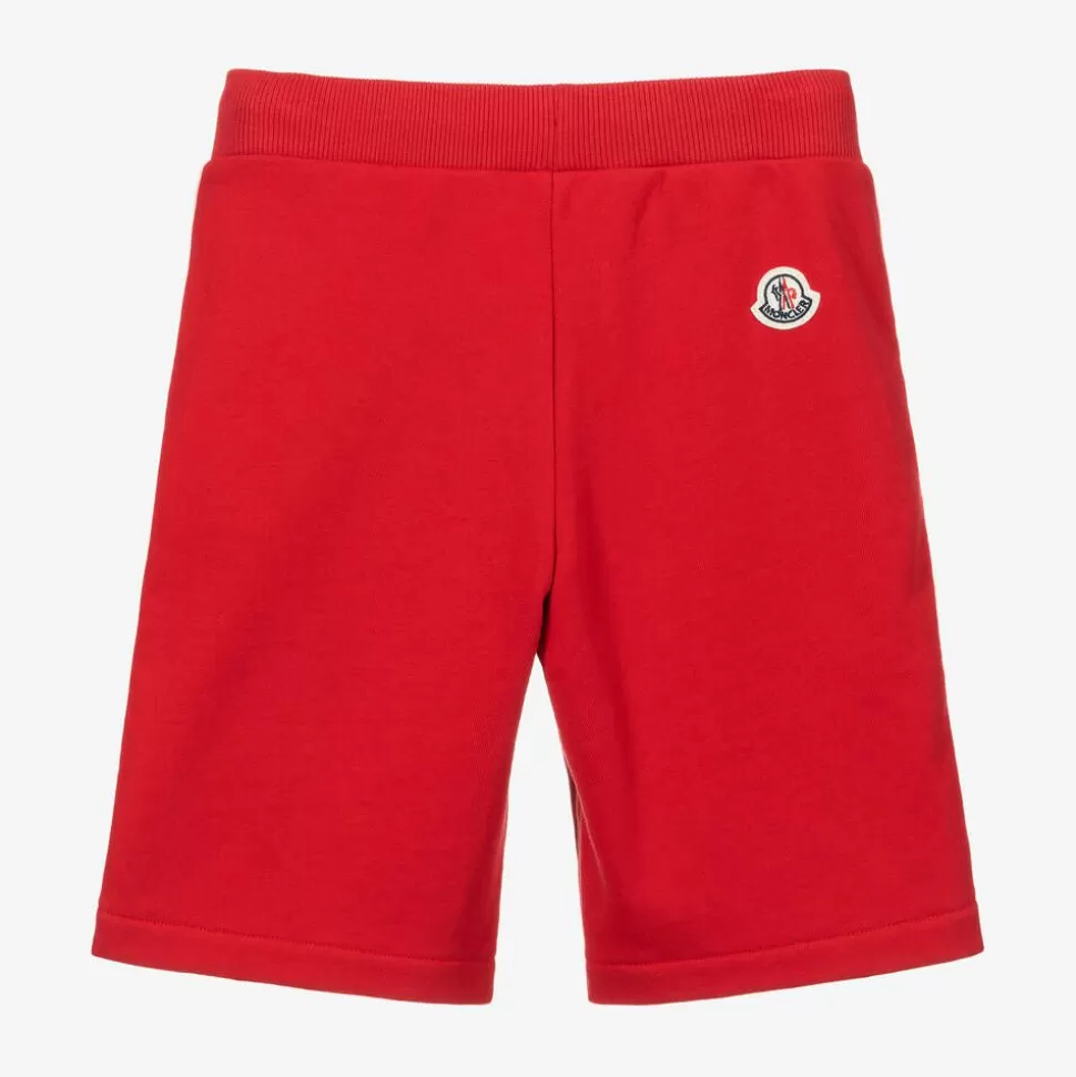 Moncler Enfant Red Cotton Logo Shorts^BOY Shorts
