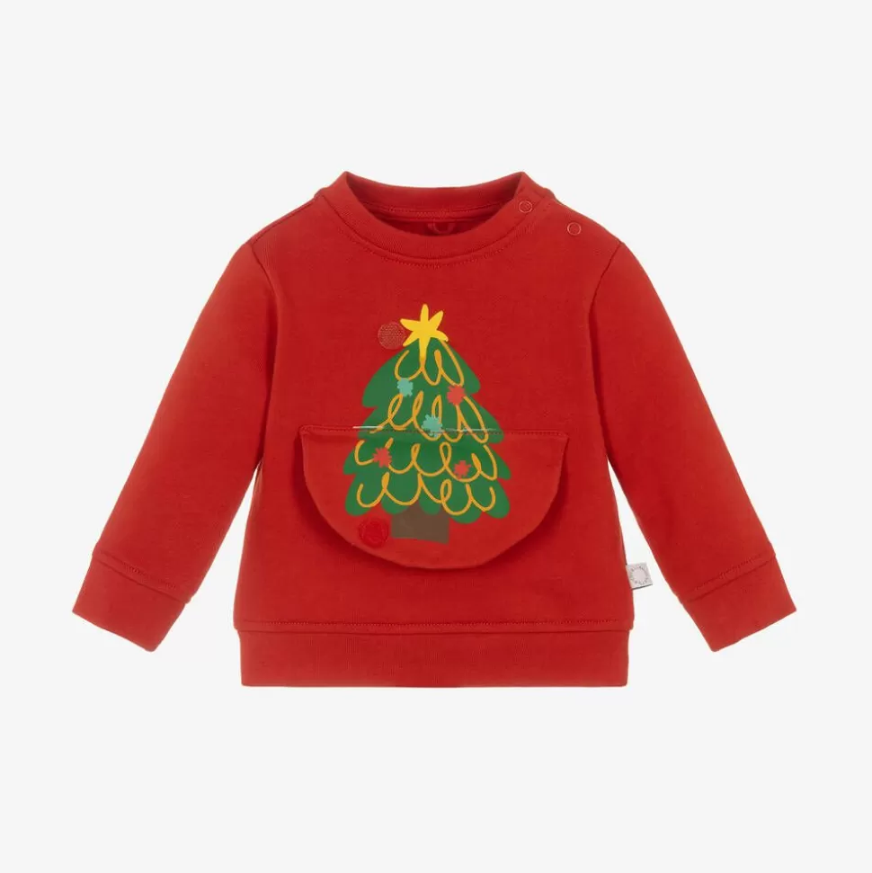 Stella McCartney Kids Red Cotton Snowman Sweatshirt^BOY Tops | Tops