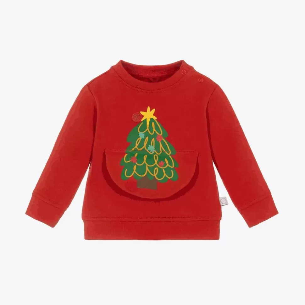 Stella McCartney Kids Red Cotton Snowman Sweatshirt^BOY Tops | Tops