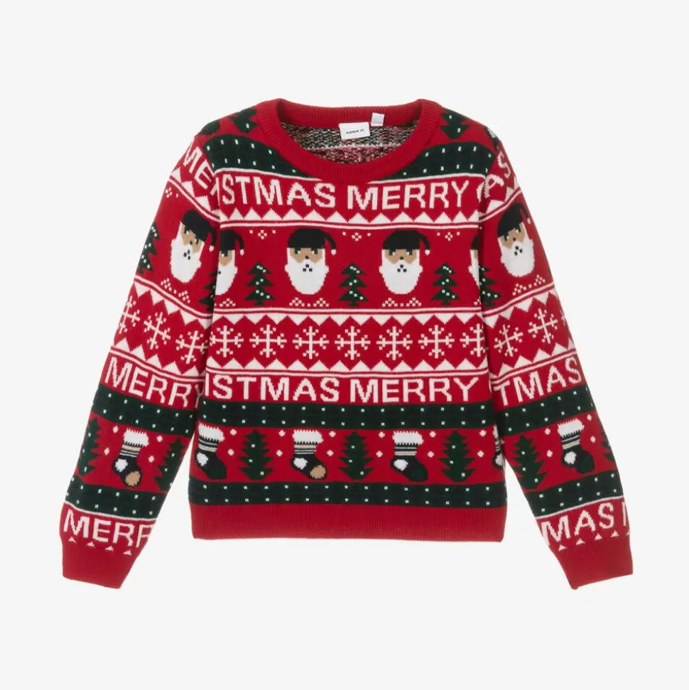 NAME IT Red Festive Knitted Sweater^ Tops