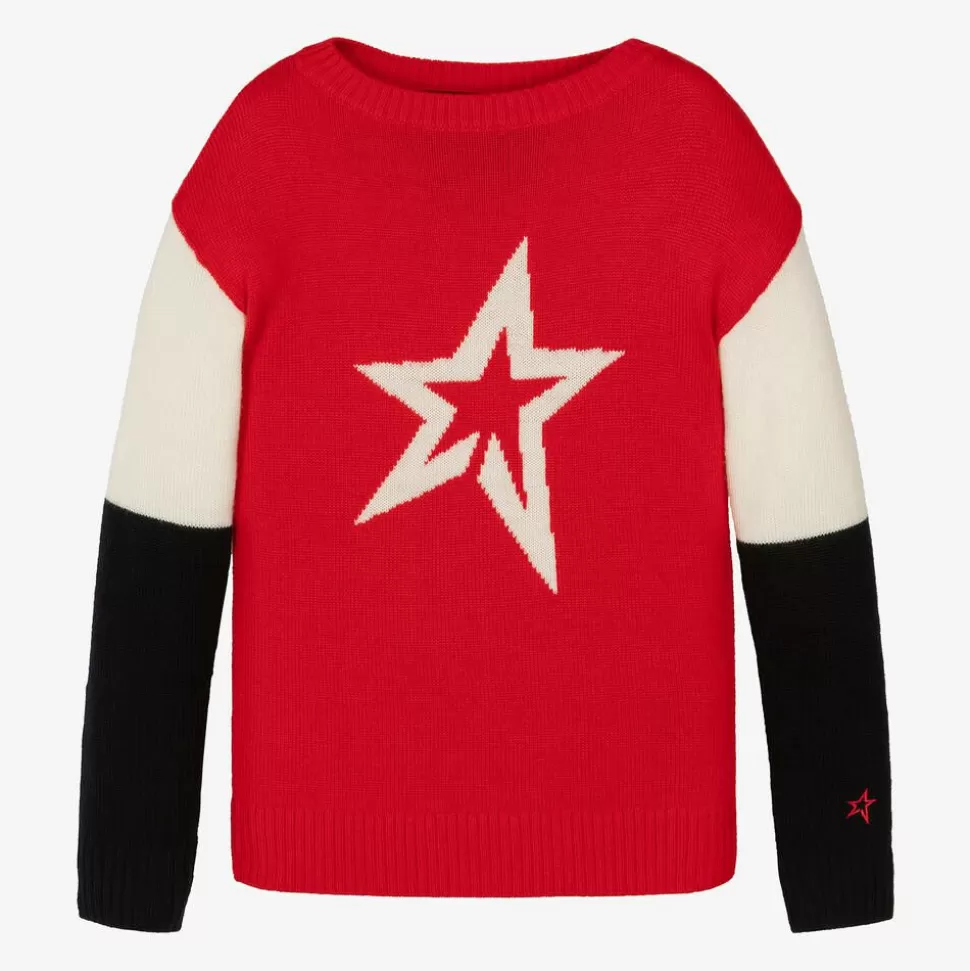 Perfect Moment Red Merino Wool Star Sweater^ Tops