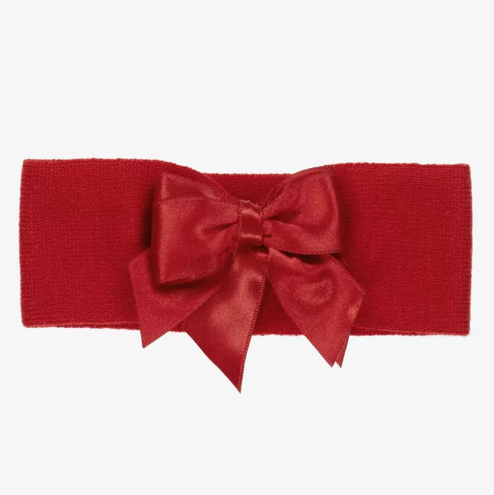 La Perla Red Wool Bow Headband^ Hair Accessories