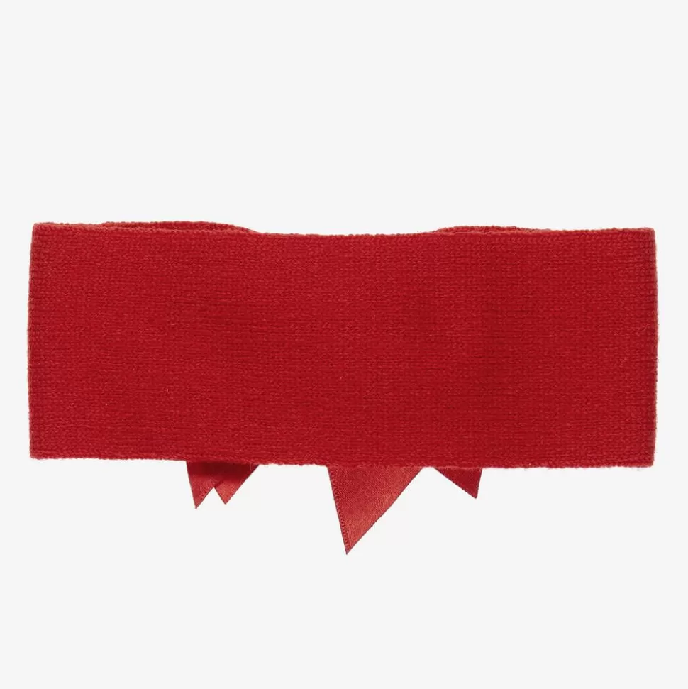La Perla Red Wool Bow Headband^ Hair Accessories