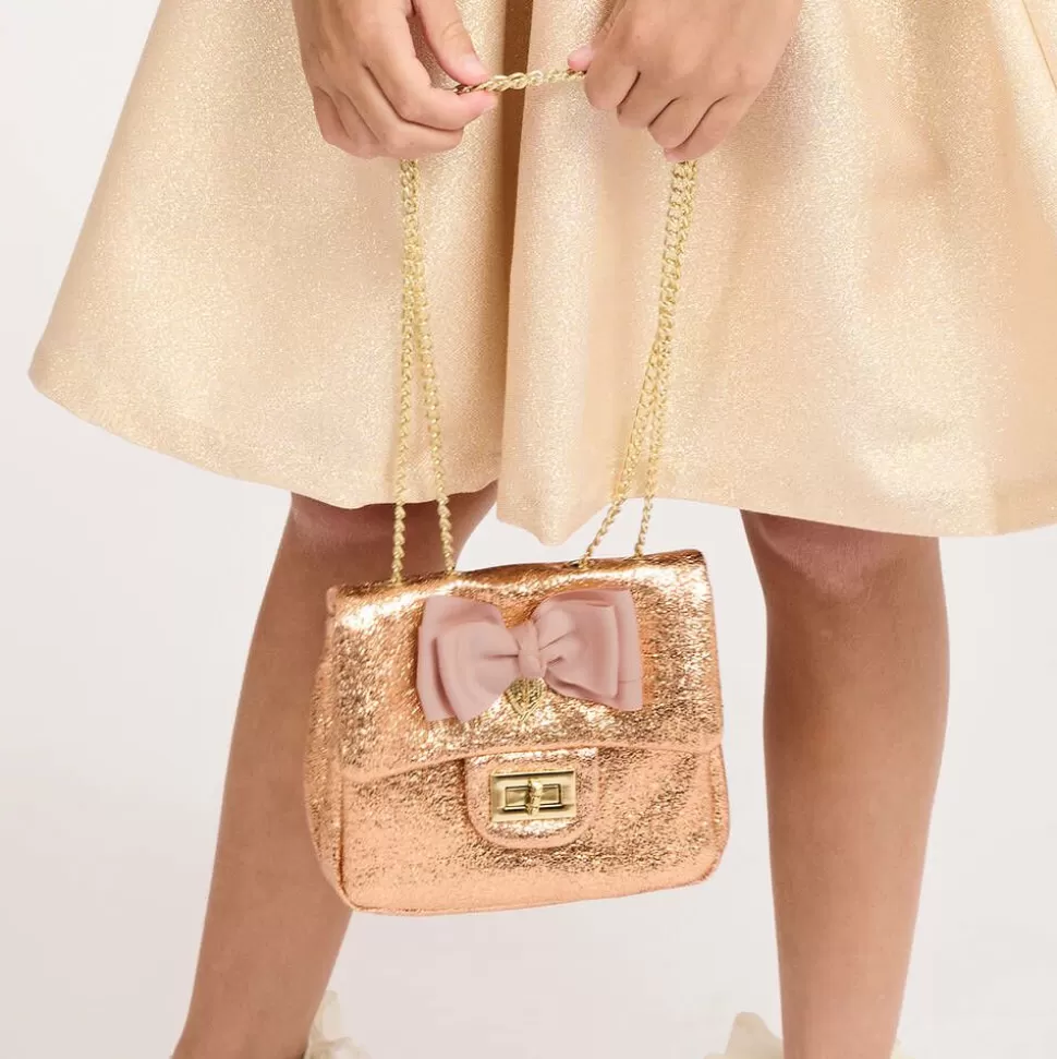 Angels Face Rose Gold Bow Handbag (17cm)^ Bags