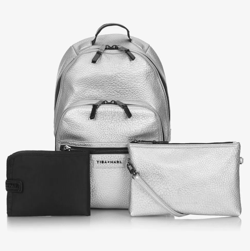TIBA + MARL Silver Changing Backpack (42cm)^ Gifts