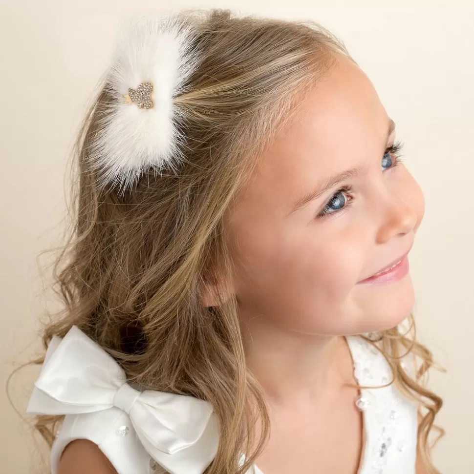Cute Cute Teddy & Fur Hairclip (10cm)^ Hair Accessories