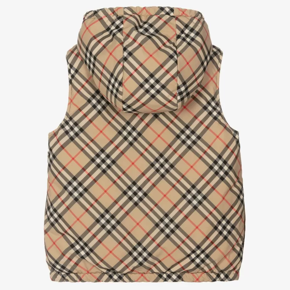 Burberry Teen Boys Beige Vintage Check Reversible Gilet^BOY Coats & Jackets
