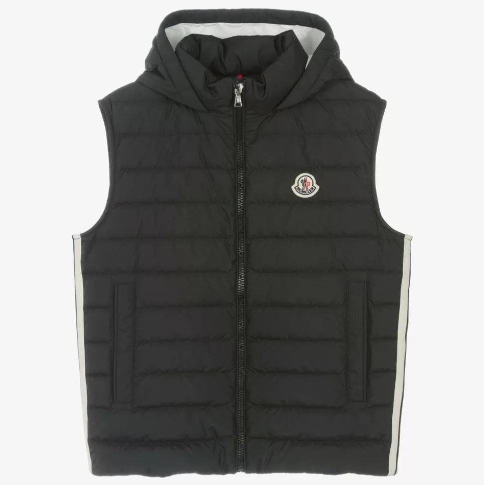 Moncler Enfant Teen Boys Black Down Kamaria Gilet^BOY Activewear