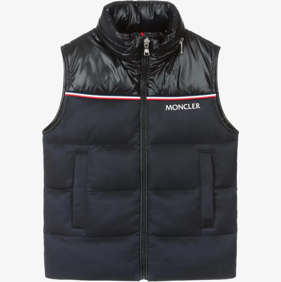 Moncler Enfant Teen Boys Blue Peter Down Padded Gilet^BOY Coats & Jackets