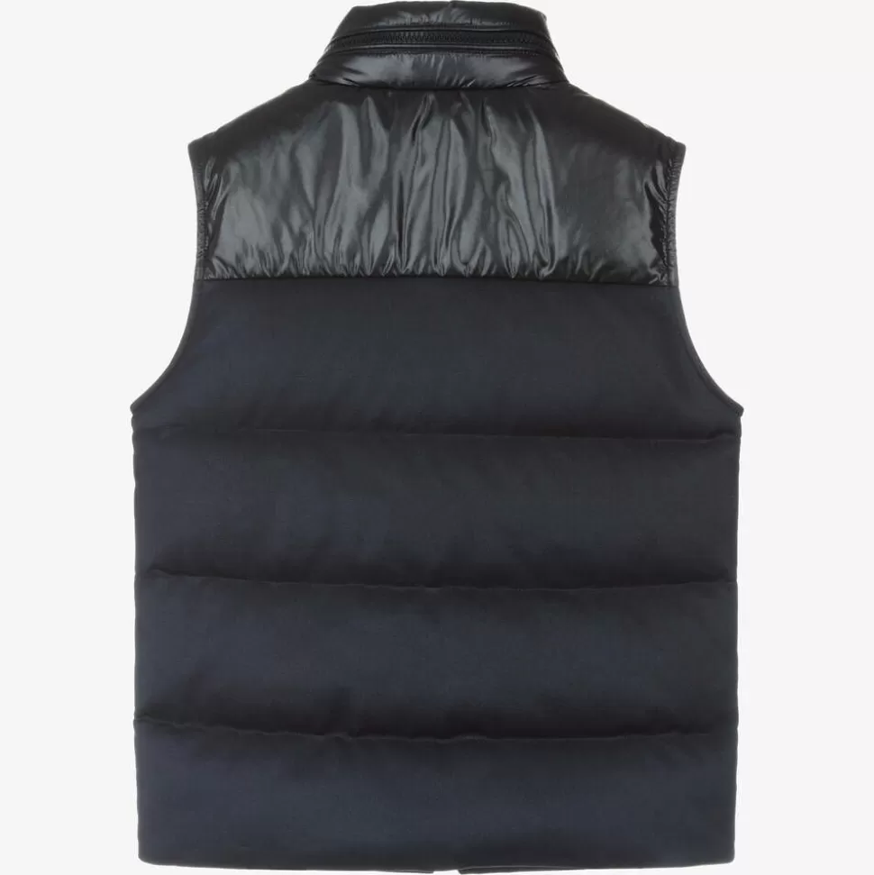 Moncler Enfant Teen Boys Blue Peter Down Padded Gilet^BOY Coats & Jackets