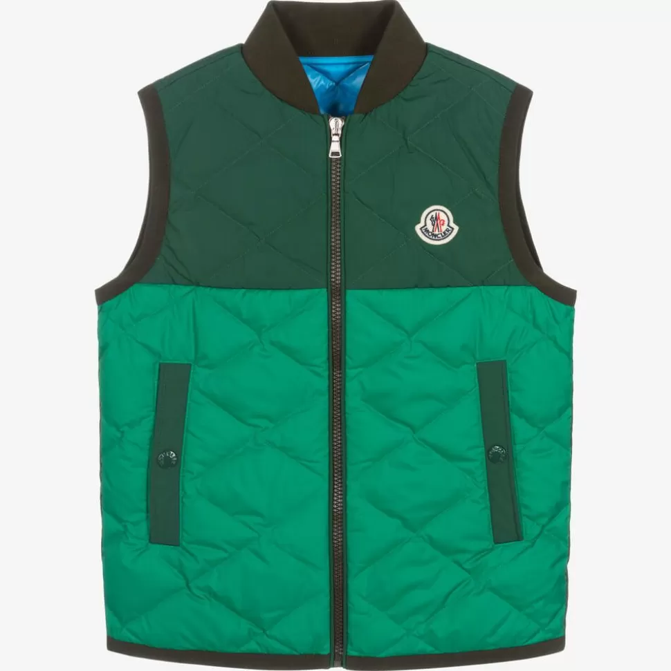 Moncler Enfant Teen Boys Green Bokai Down Padded Gilet^BOY Coats & Jackets