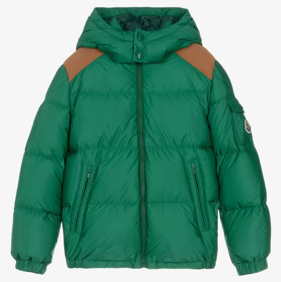 Moncler Enfant Teen Boys Green Down Padded Jake Jacket^BOY Coats & Jackets