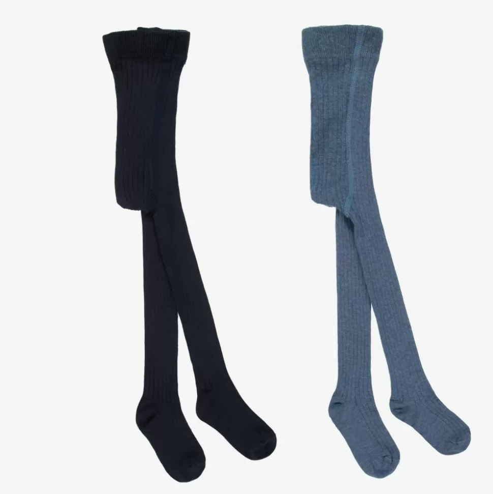 Minymo Two Tone Blue Tights (2 Pack)^ Tights