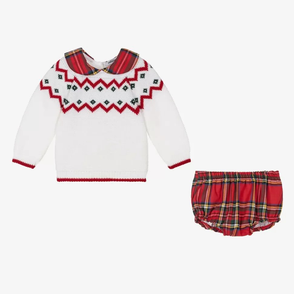 Babidu White & Red Cotton Shorts Set^BOY Outfit Sets
