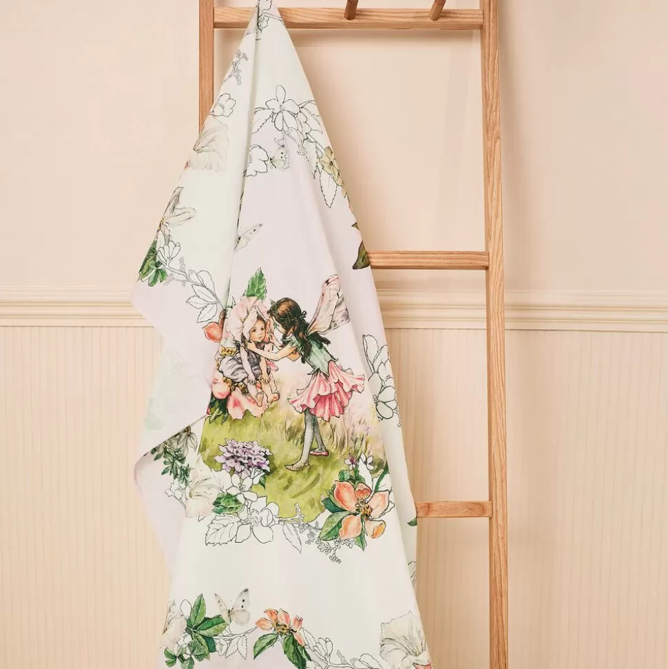 Flower Fairies™ by Childrensalon White & Pink Cotton Swaddle (100cm)^ Sleeping Accessories