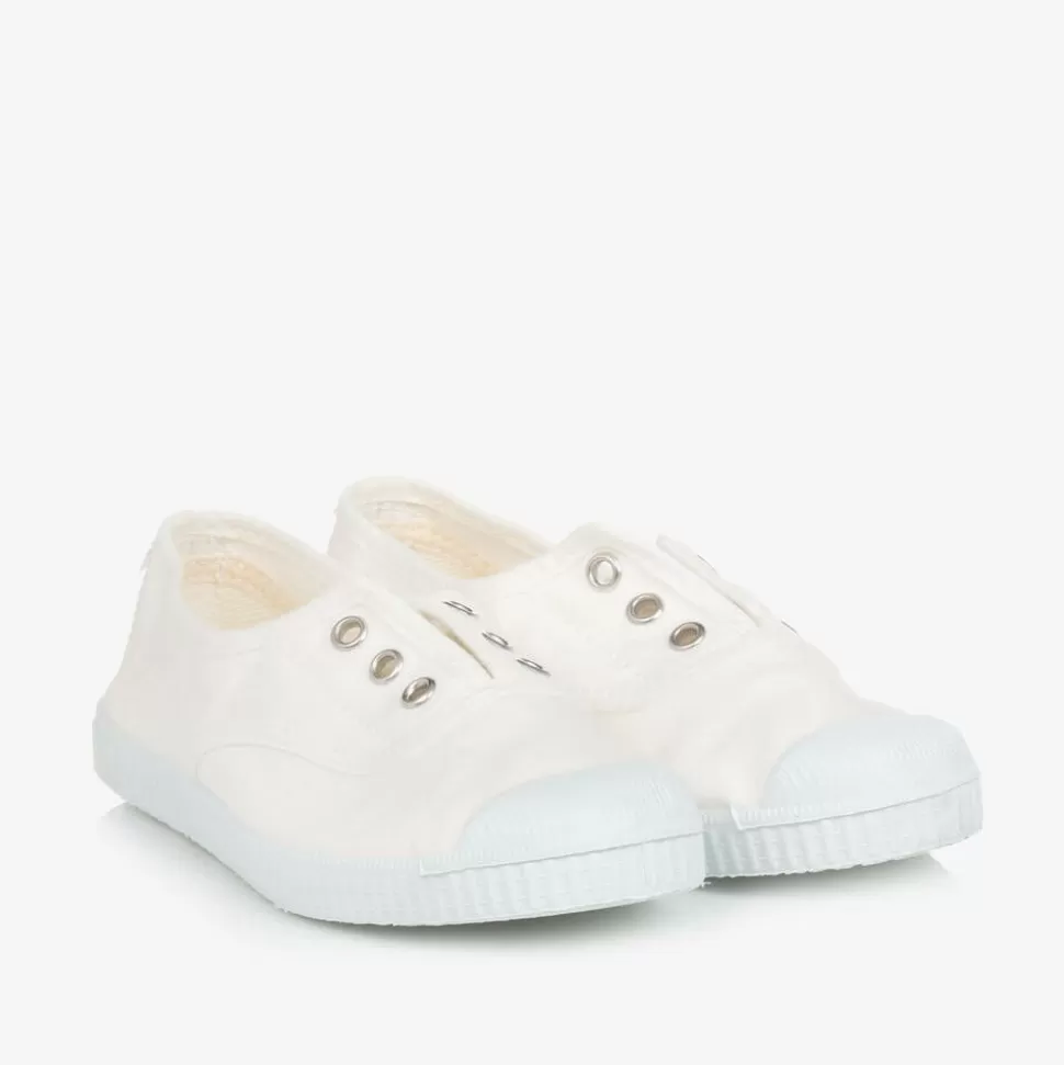 Pisamonas White Canvas Slip-On Trainers^ Trainers